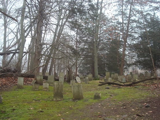 View from the back of the burial ground