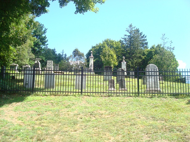 Sandy Hook Cemetery, front facing with gate